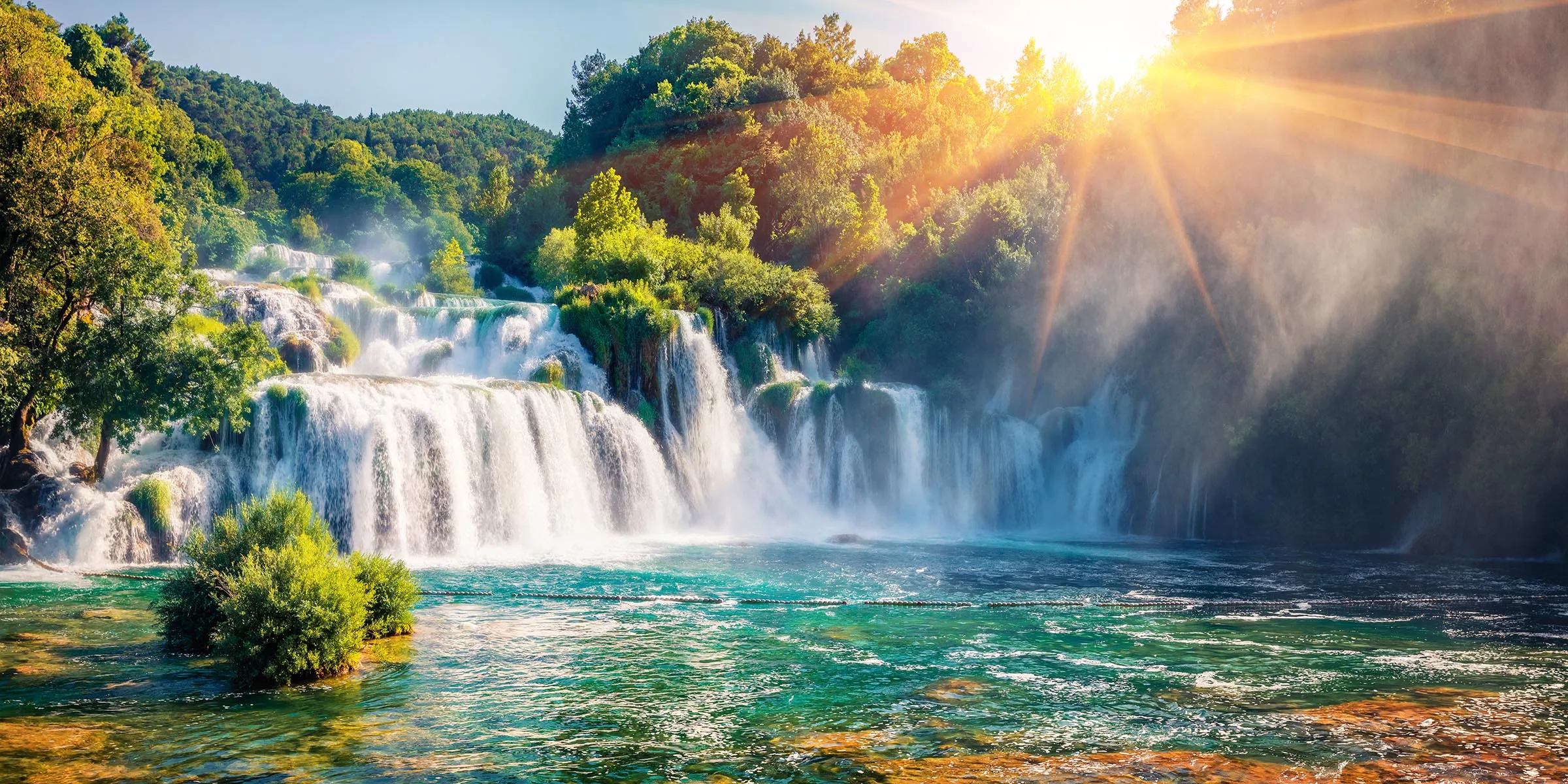 Krka National Park waterfalls on a day tour from Split
